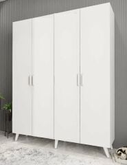 Duke 4 Kapaklı Ayakkabılık Beyaz 160 cm M2- Ücretsiz Kurulum