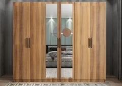 Alessi 6 Kapaklı Dolap Gardırop Ceviz