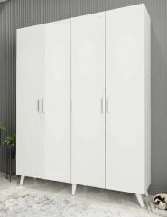 Duke 4 Kapaklı Ayakkabılık Beyaz 180 cm M2- Ücretsiz Kurulum