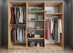 Alessi 6 Kapaklı Dolap Gardırop Çam