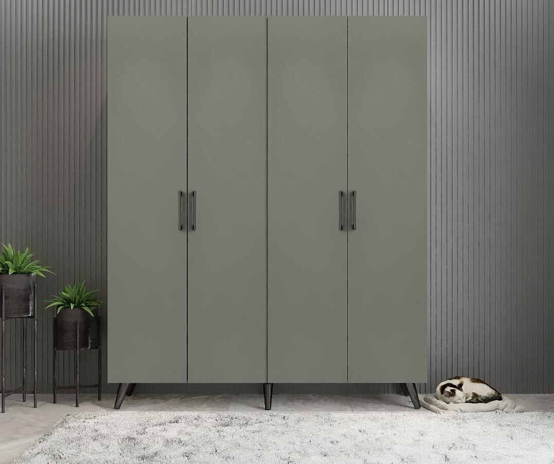 Duke 4 Kapaklı Ayakkabılık Füme 140 cm M2- Ücretsiz Kurulum