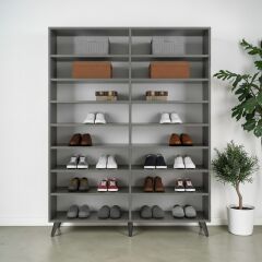 Duke 4 Kapaklı Ayakkabılık Füme 140 cm M2- Ücretsiz Kurulum