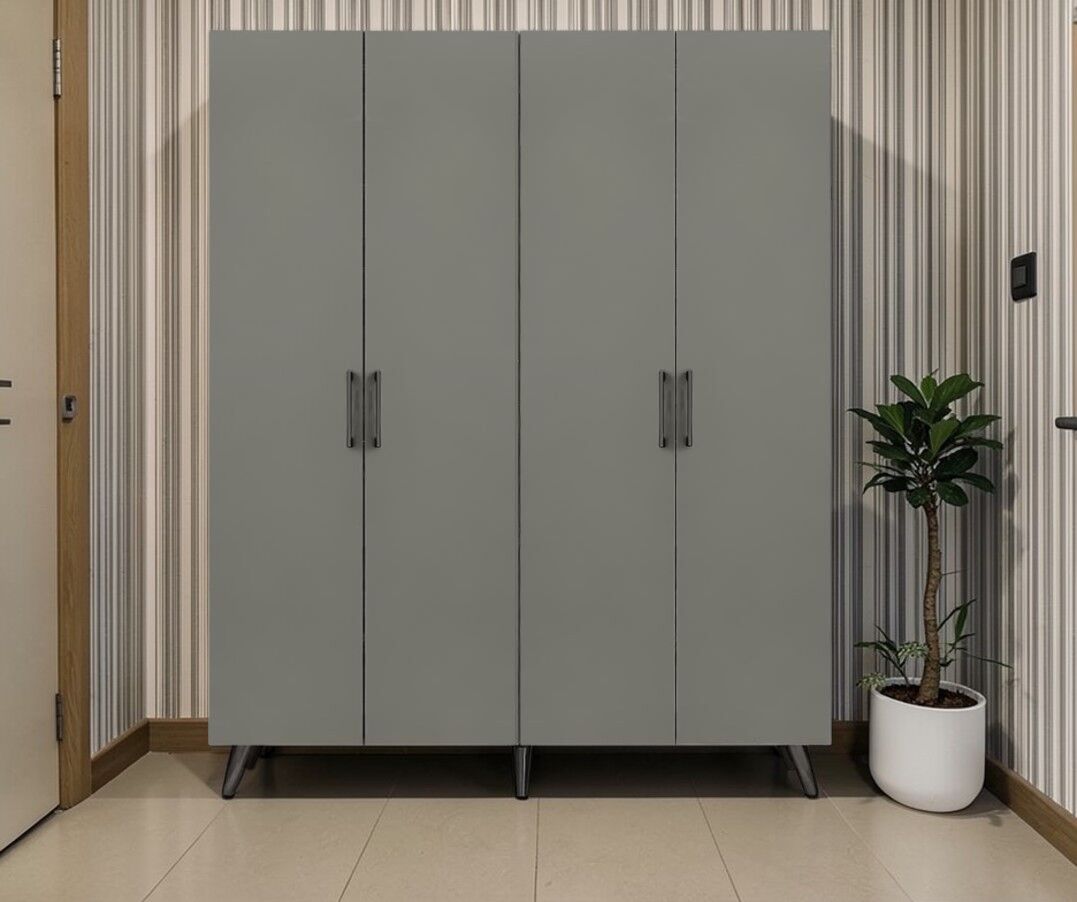 Duke 4 Kapaklı Ayakkabılık Füme 160 cm M2- Ücretsiz Kurulum