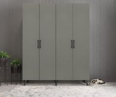 Duke 4 Kapaklı Ayakkabılık Füme 160 cm M2- Ücretsiz Kurulum