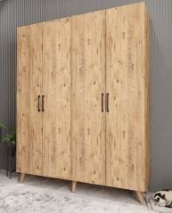 Duke 4 Kapaklı Ayakkabılık Çam 180 cm M2- Ücretsiz Kurulum