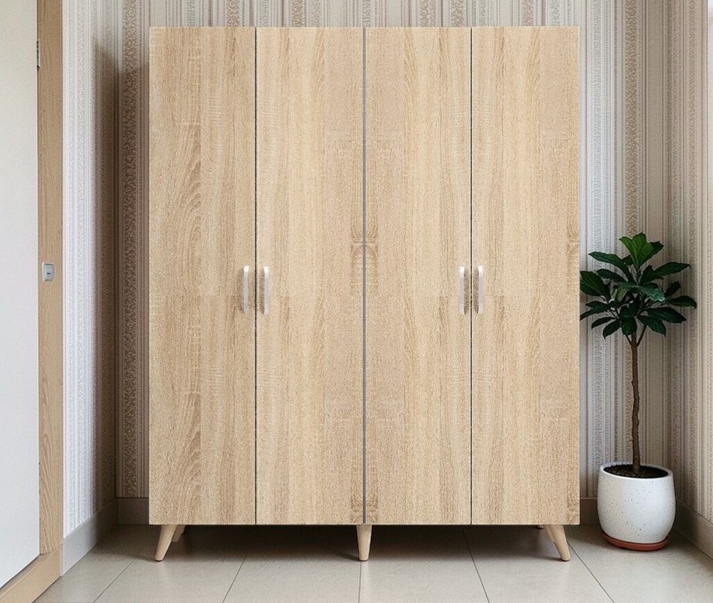 Duke 4 Kapaklı Ayakkabılık Meşe 140 cm M2- Ücretsiz Kurulum