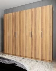 Cartel 6 Kapaklı Gizli Çekmeceli Gardırop Dolap Ceviz - Ücretsiz Kurulum