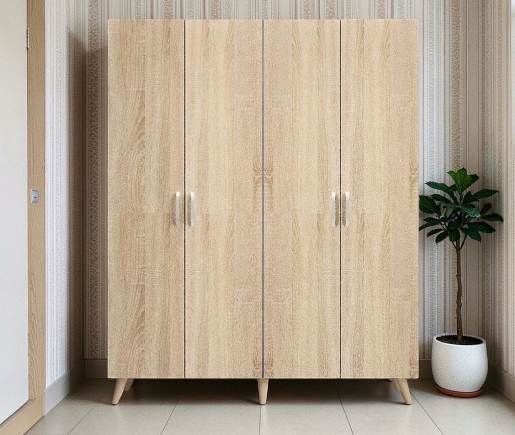 Duke 4 Kapaklı Ayakkabılık Meşe 160 cm M2- Ücretsiz Kurulum