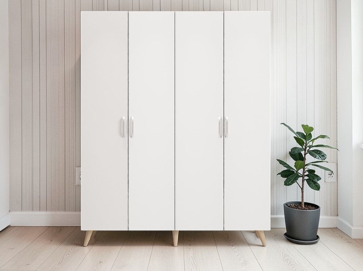 Duke 4 Kapaklı Ayakkabılık Meşe Beyaz 140 cm M2- Ücretsiz Kurulum