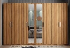 Padova 8 Kapaklı Dolap Gardırop Ceviz - Ücretsiz Kurulum