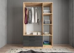 Parma 3 Kapaklı Gardırop Dolap Çam Füme - Ücretsiz Kurulum