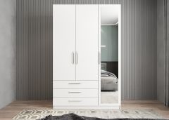 Parma 3 Kapaklı Gardırop Dolap Beyaz- Ücretsiz Kurulum