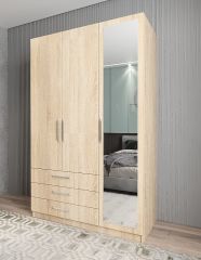 Parma 3 Kapaklı Gardırop Dolap Meşe - Ücretsiz Kurulum