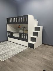 Astana Tamamı Mdf Yavrulu Seyyar Merdivenli  Ranza Ücretsiz Kurulum AB