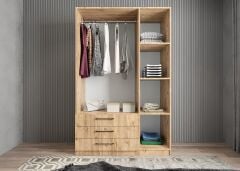 Parma 3 Kapaklı Gardırop Dolap Çam - Ücretsiz Kurulum