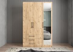 Parma 3 Kapaklı Gardırop Dolap Çam - Ücretsiz Kurulum