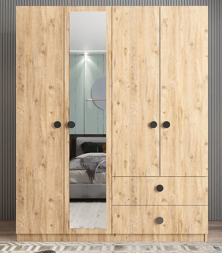 Point 4 Kapaklı Gardırop Dolap Çam - Ücretsiz Kurulum