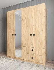 Point 4 Kapaklı Gardırop Dolap Çam - Ücretsiz Kurulum