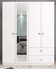 Point 4 Kapaklı Gardırop Dolap Beyaz - Ücretsiz Kurulum