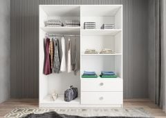 Point 4 Kapaklı Gardırop Dolap Beyaz - Ücretsiz Kurulum