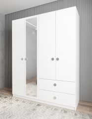 Point 4 Kapaklı Gardırop Dolap Beyaz - Ücretsiz Kurulum