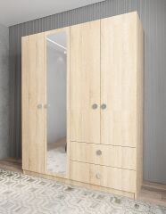 Point 4 Kapaklı Gardırop Dolap Meşe - Ücretsiz Kurulum