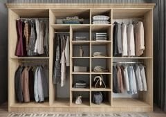 Arona Membran 7 Kapaklı Gardırop Montaj Dahil - Meşe Beyaz