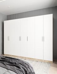 Melisa 7 Kapaklı Dolap Gardırop Meşe Beyaz - Ücretsiz Kurulum