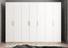 Melisa 7 Kapaklı Dolap Gardırop Meşe Beyaz - Ücretsiz Kurulum