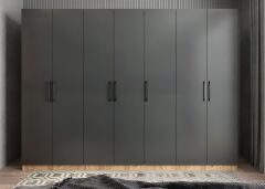 Melisa 7 Kapaklı Dolap Gardırop Çam Füme - Ücretsiz Kurulum