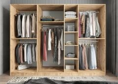 Melisa 7 Kapaklı Dolap Gardırop Çam Füme - Ücretsiz Kurulum