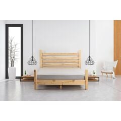 Elegans İthal Çam Masif Ahşap Karyola Naturel - Ölçü Seçenekli