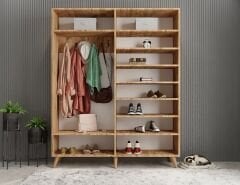 Sedef Portmanto Vestiyer Ayakkabılık Çam Füme - Ücretsiz Kurulum