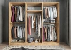 Kayra 6 Kapaklı Gardırop Dolap Çam- Ücretsiz Kurulum