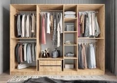 Harika 7 Kapaklı Dolap Gardırop Çam- Ücretsiz Kurulum