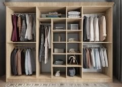 Etro Membran 7 Kapaklı Gardırop Montaj Dahil - Meşe Beyaz