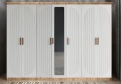 Datça Membran 7 Kapaklı Gardırop Montaj Dahil - Çam Beyaz