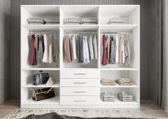 Biray 6 Kapaklı Gardırop Dolap Beyaz - Ücretsiz Kurulum