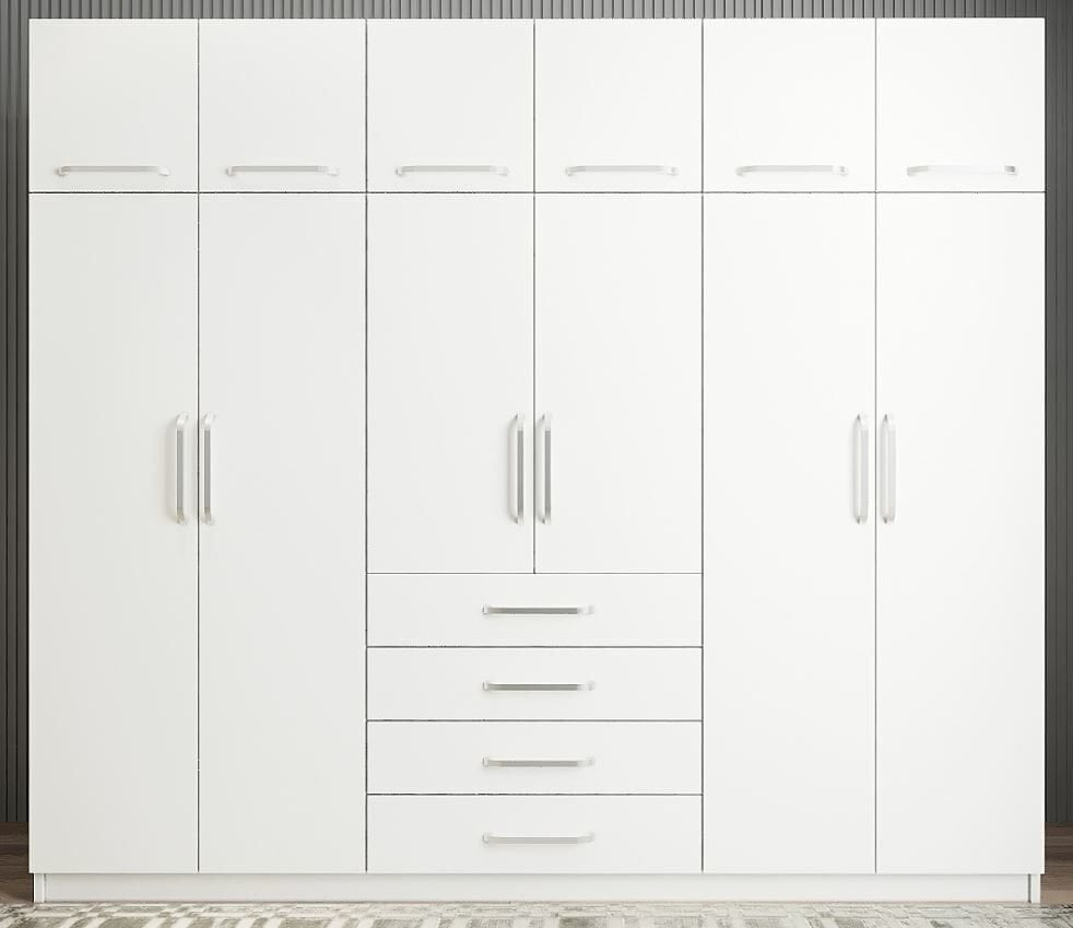 Biray 6 Kapaklı Gardırop Dolap Beyaz - Ücretsiz Kurulum