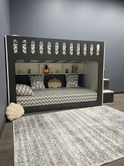 Diamond Tamamı Mdf Seyyar Merdivenli İkili Ranza Montaj Dahil Ab