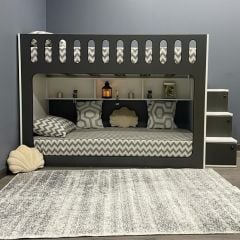 Diamond Tamamı Mdf Seyyar Merdivenli İkili Ranza Montaj Dahil Ab