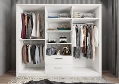 Akasya 6 Kapaklı Gardırop Dolap  Beyaz - Ücretsiz Kurulum