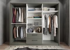 Akasya 6 Kapaklı Gardırop Dolap  Füme - Ücretsiz Kurulum