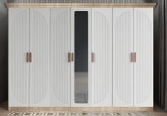 Datça Membran 7 Kapaklı Gardırop Montaj Dahil - Meşe Beyaz