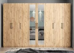 Başak 8 Kapaklı Dolap Gardırop Çam - Ücretsiz Kurulum