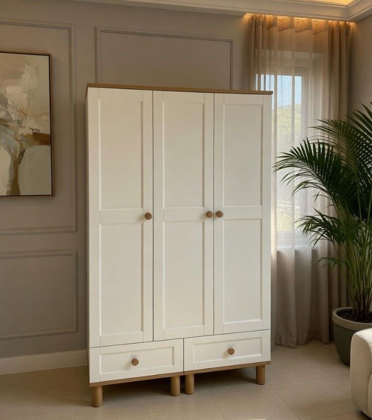 Cunda 3 Kapaklı Membranlı Gardırop Dolap Ücretsiz Kurulum