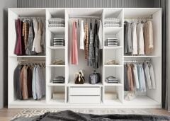 Başak 8 Kapaklı Dolap Gardırop Beyaz - Ücretsiz Kurulum