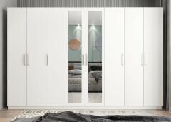 Başak 8 Kapaklı Dolap Gardırop Beyaz - Ücretsiz Kurulum