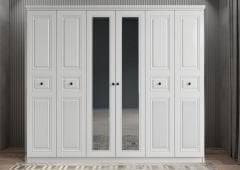 Merina Membran 6 Kapaklı Gardırop Montaj Dahil - Beyaz