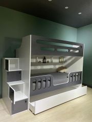 İlya Tamamı Mdf  Yavrulu Seyyar Merdivenli Ranza Montaj Dahil Ab